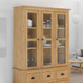 vidaXL Schrank mit Glastüren BODO Honigbraun 115,5 x 38,5 x 117,7 cm