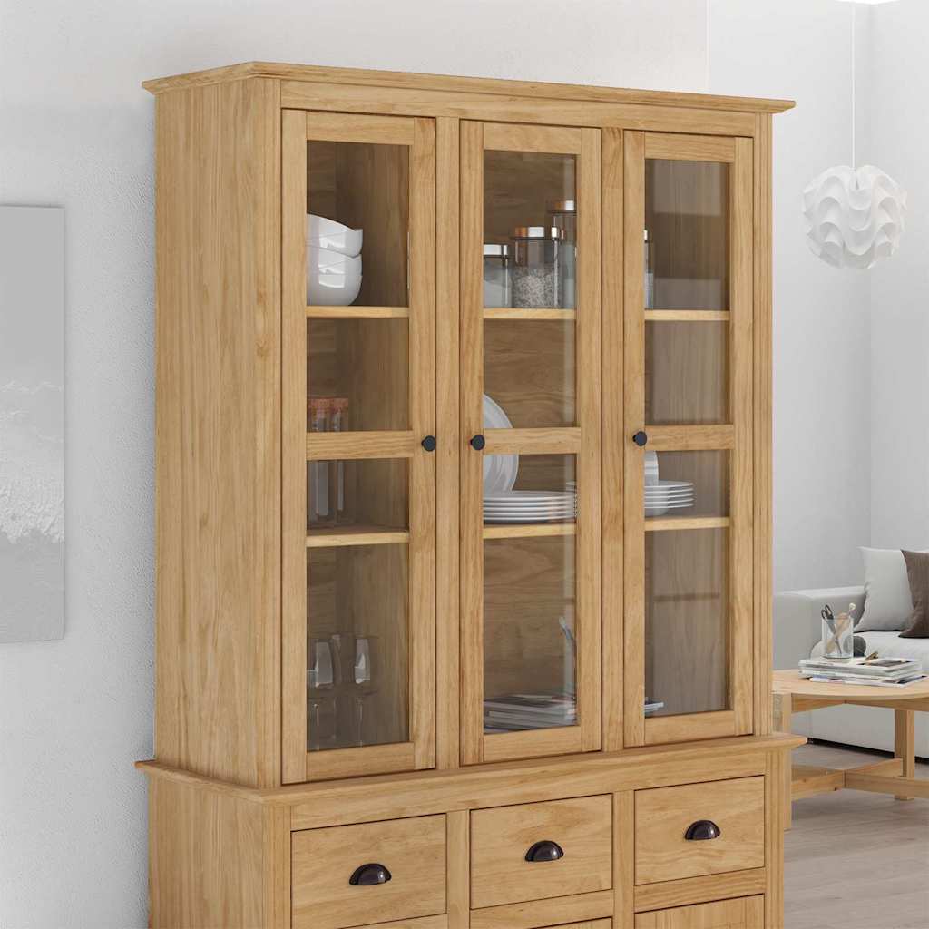 vidaXL Schrank mit Glastüren BODO Honigbraun 115,5 x 38,5 x 117,7 cm
