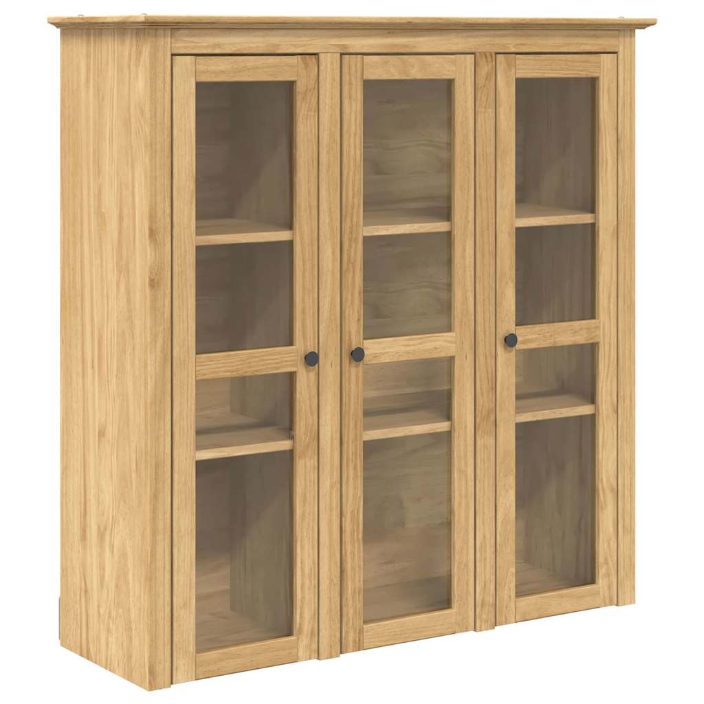 vidaXL Schrank mit Glastüren BODO Honigbraun 115,5 x 38,5 x 117,7 cm
