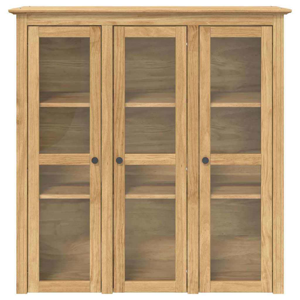 vidaXL Schrank mit Glastüren BODO Honigbraun 115,5 x 38,5 x 117,7 cm