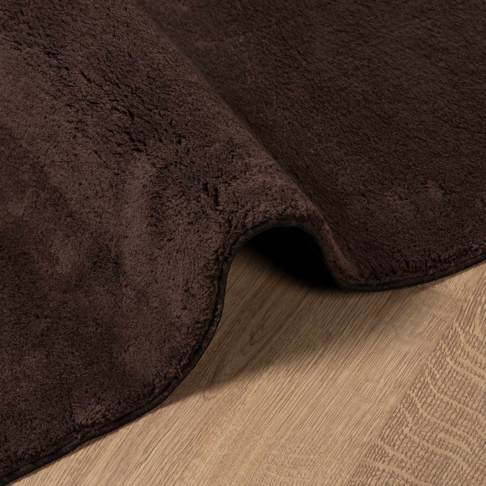 vidaXL Mittlerer Flor weicher und waschbarer Teppich HUARTE Braun