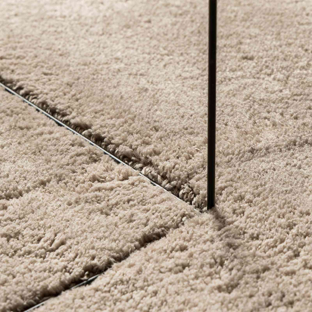 vidaXL Mittlerer Flor weicher und waschbarer Teppich HUARTE Sand