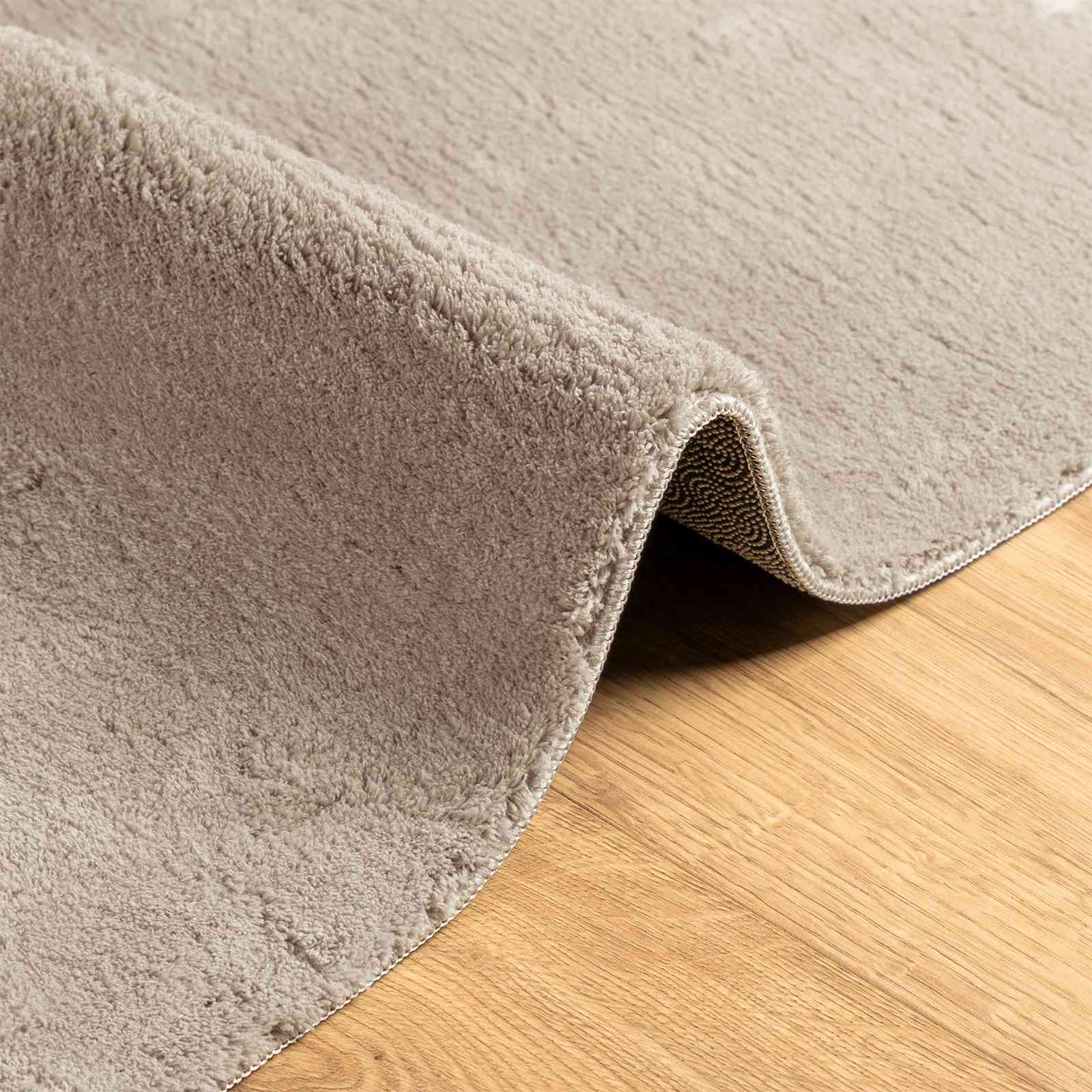 vidaXL Mittlerer Flor weicher und waschbarer Teppich HUARTE Sand