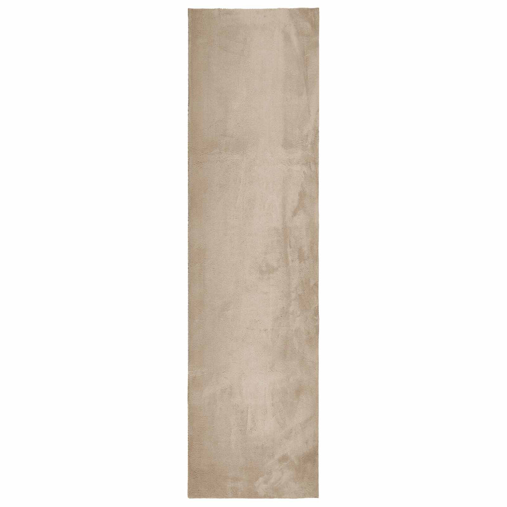 vidaXL Mittlerer Flor weicher und waschbarer Teppich HUARTE Sand