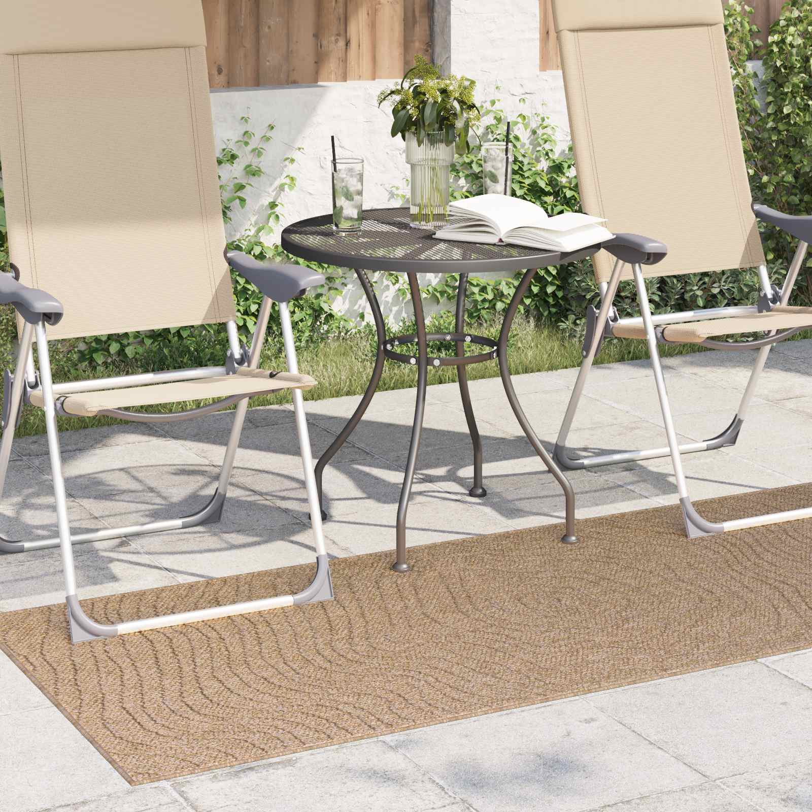 vidaXL Bereichsteppiche Moiré AGIRA Natur 150 x 80 cm Polyester