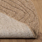 vidaXL Bereichsteppiche Rund Moiré AGIRA Natur Ø 120 CM Polyester