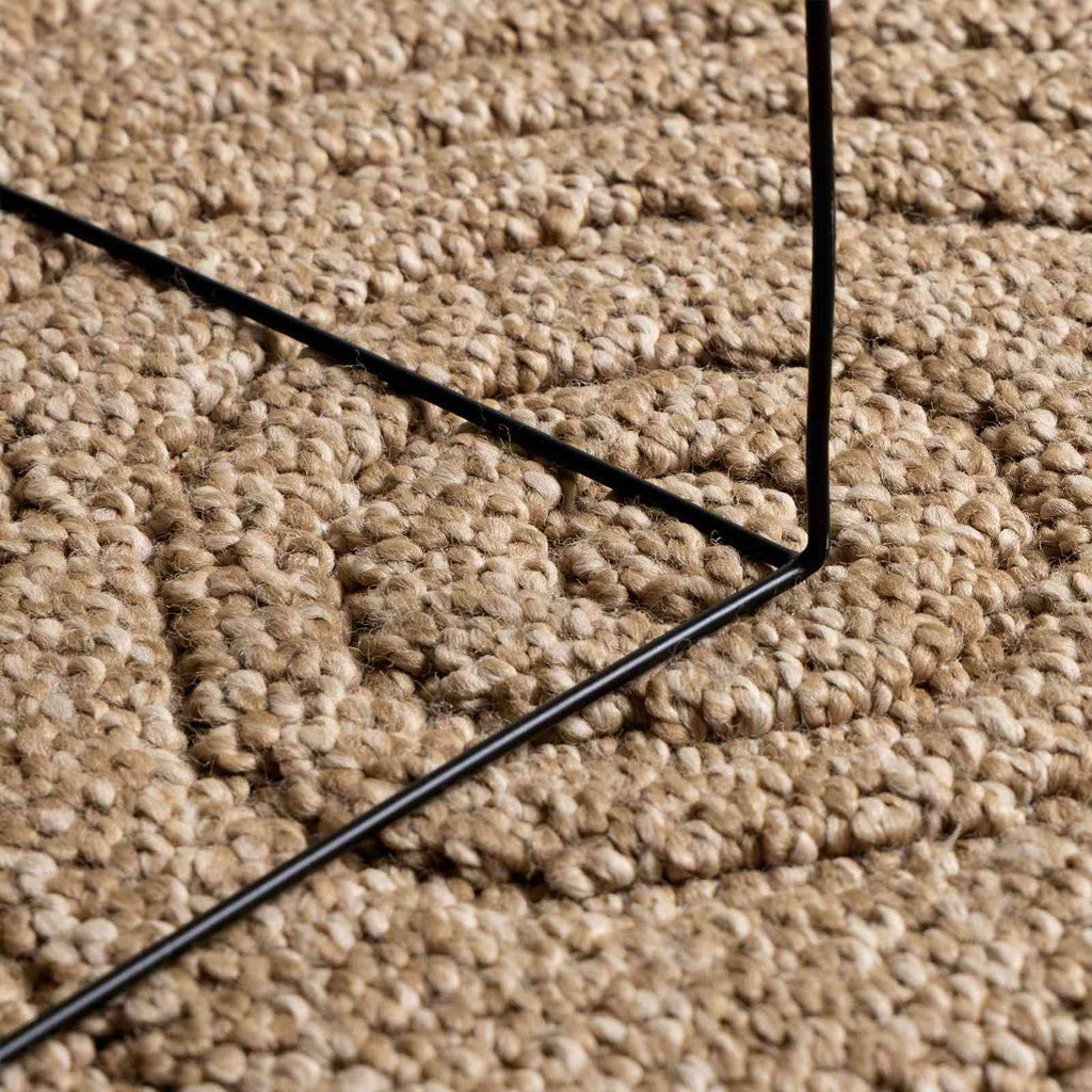 vidaXL Bereichsteppiche Rund Moiré AGIRA Natur Ø 120 CM Polyester