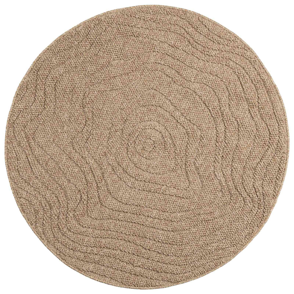 vidaXL Bereichsteppiche Rund Moiré AGIRA Natur Ø 120 CM Polyester