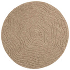 vidaXL Bereichsteppiche Rund Moiré AGIRA Natur Ø 120 CM Polyester