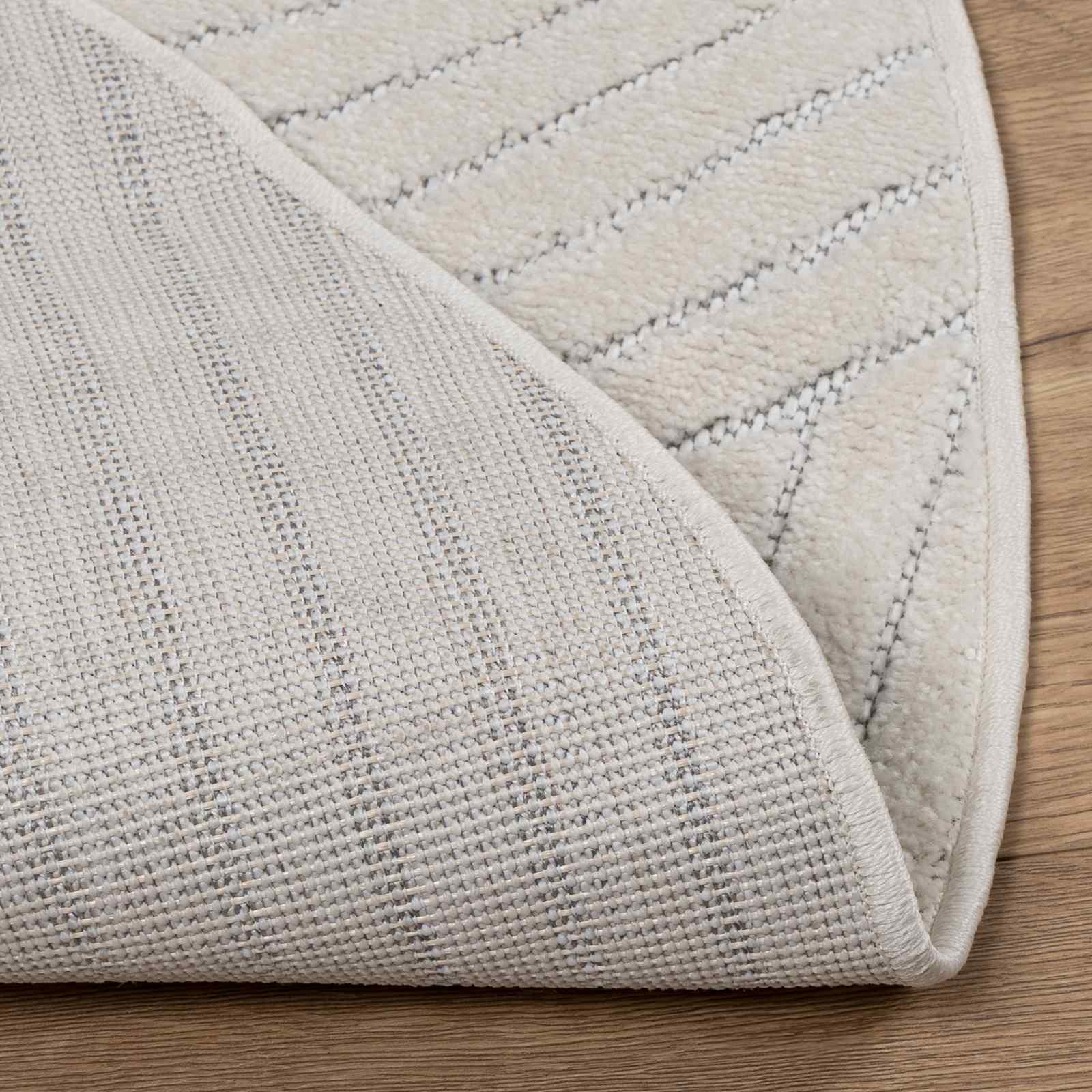 vidaXL Bereichsteppiche Rund PALMERAS Creme Ø 120 CM Polyester
