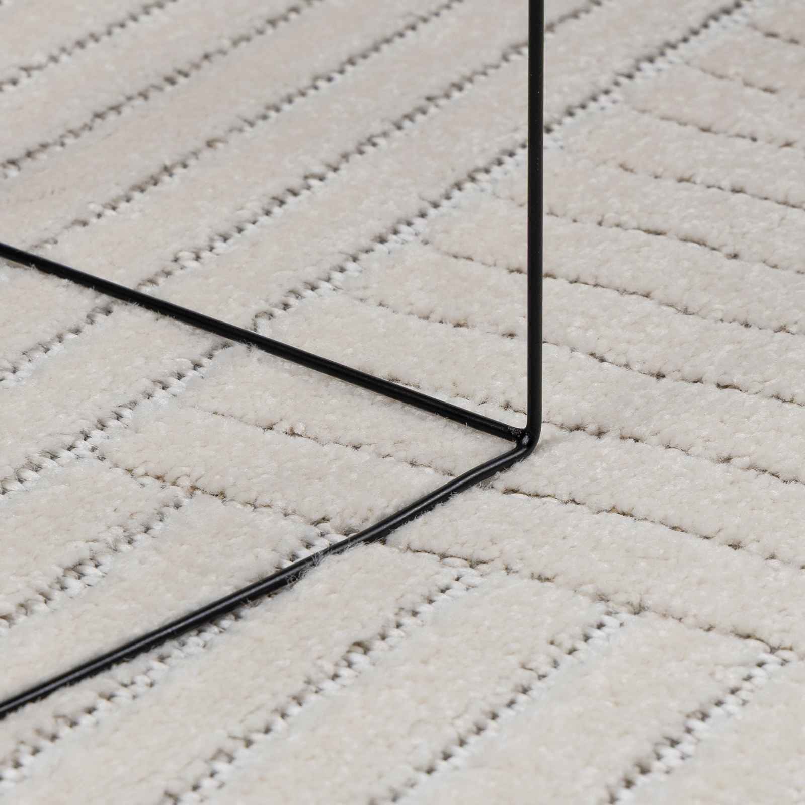 vidaXL Bereichsteppiche Rund PALMERAS Creme Ø 120 CM Polyester