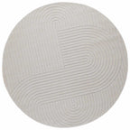 vidaXL Bereichsteppiche Rund PALMERAS Creme Ø 120 CM Polyester