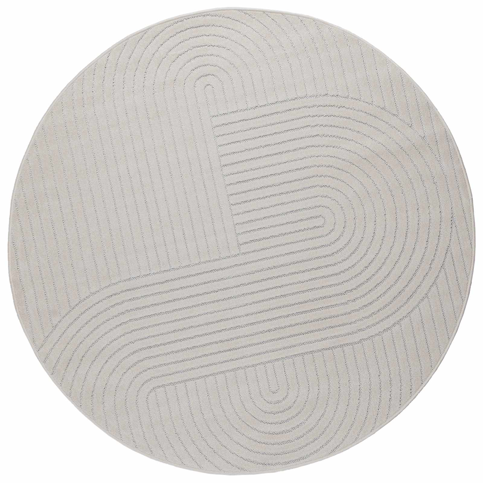 vidaXL Bereichsteppiche Rund PALMERAS Creme Ø 120 CM Polyester