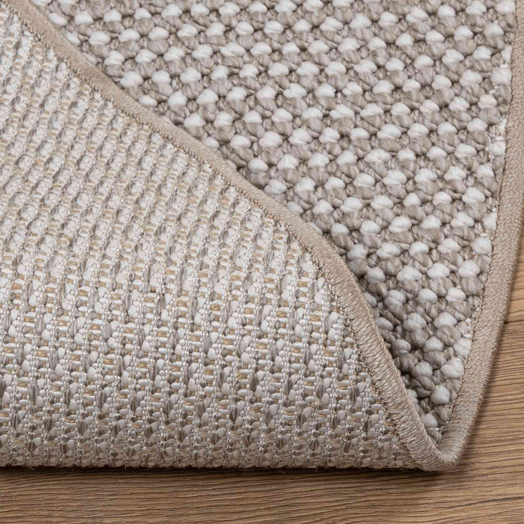 vidaXL Bereichsteppiche Rund LUGO Creme und Taupe Ø 120 CM Polyester