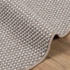 vidaXL Bereichsteppiche Rund LUGO Creme und Taupe Ø 120 CM Polyester