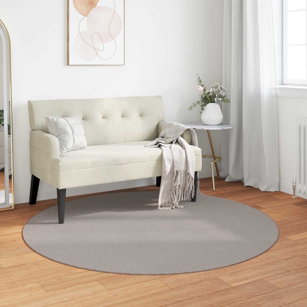 vidaXL Bereichsteppiche Rund LUGO Creme und Taupe Ø 120 CM Polyester