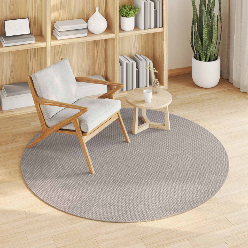 vidaXL Bereichsteppiche Rund LUGO Creme und Taupe Ø 120 CM Polyester