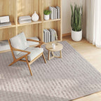 vidaXL Bereichsteppiche Quadratisch SIROLO Sand 120 x 120 cm Polyester