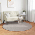 vidaXL Bereichsteppiche Rund SIROLO Sand Ø 120 CM Polyester