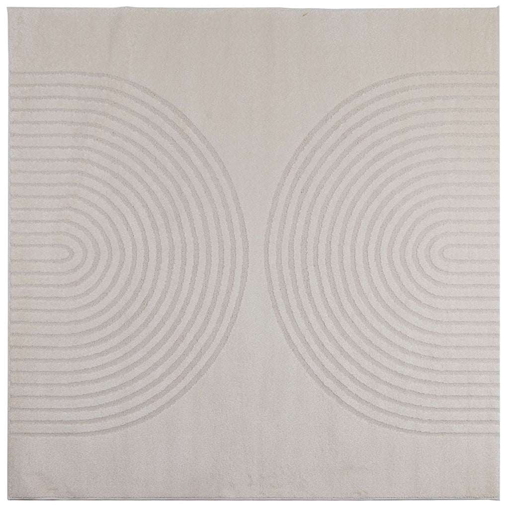 vidaXL Bereichsteppiche Quadratisch GALATI Creme 120 x 120 cm