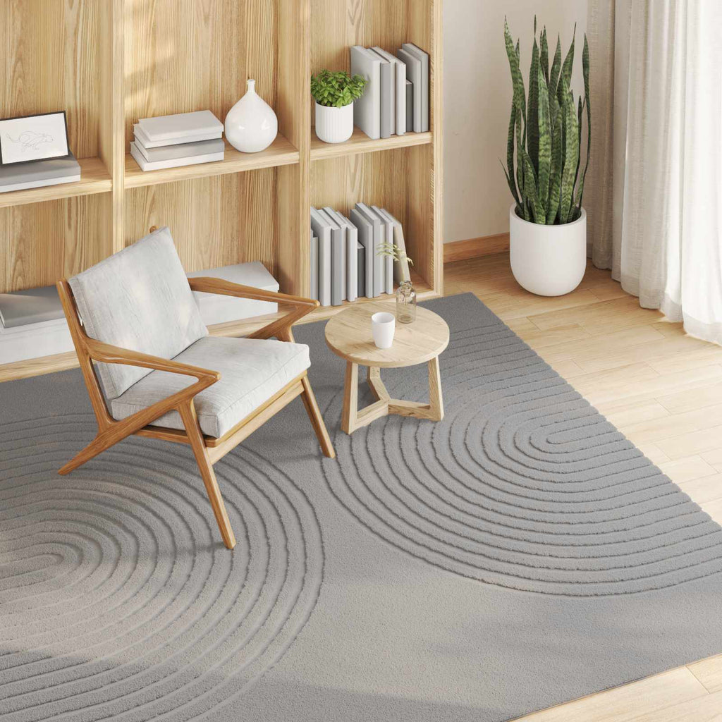 vidaXL Bereichsteppiche Quadratisch GALATI Grau 120 x 120 cm Polyester