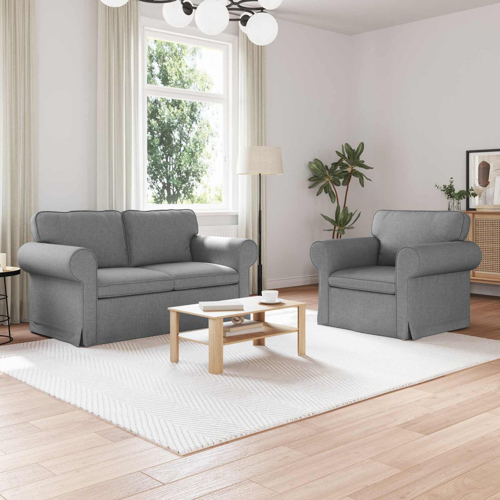 vidaXL Sofa Set 2 pcs Hellgrau 155 x 82 x 80 cm Stoff