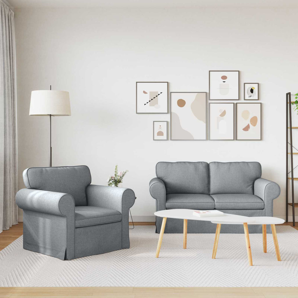 vidaXL Sofa Set 2 pcs Hellgrau 155 x 82 x 80 cm Stoff