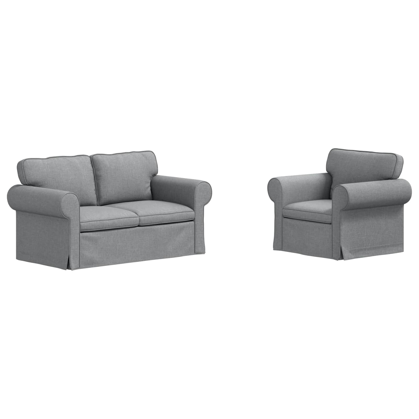 vidaXL Sofa Set 2 pcs Hellgrau 155 x 82 x 80 cm Stoff