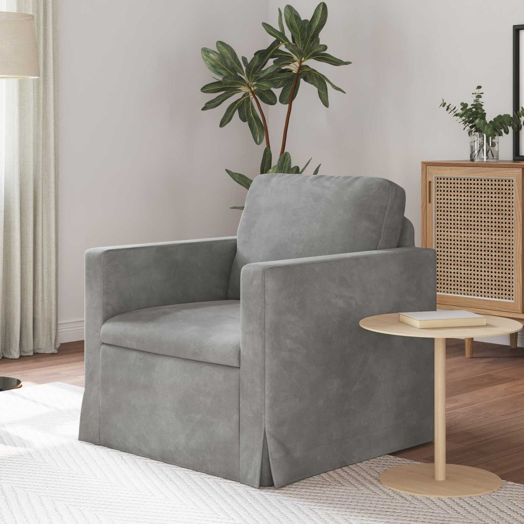 vidaXL Sofa Hellgrau 78 x 78 x 80 cm Samt