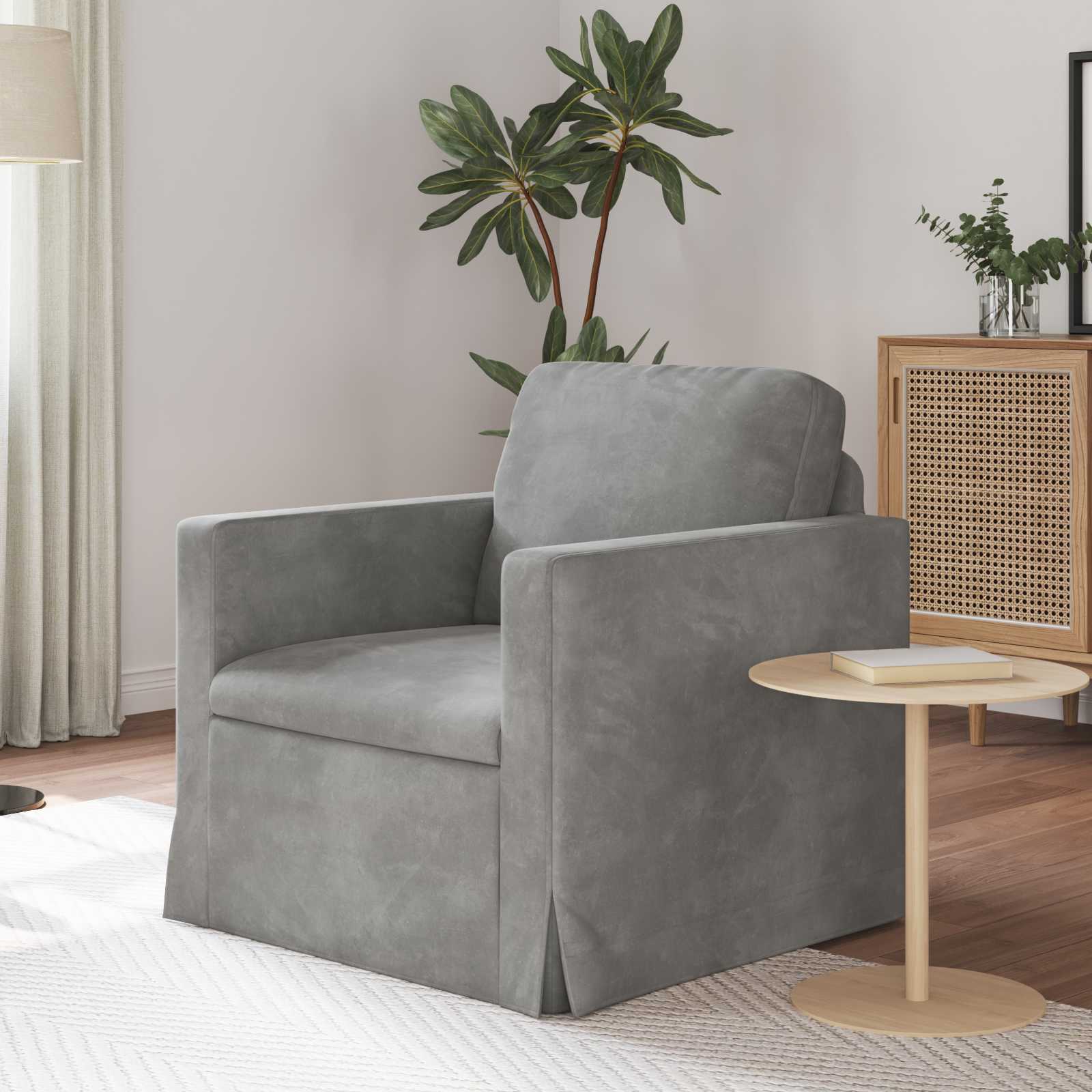 vidaXL Sofa Hellgrau 78 x 78 x 80 cm Samt