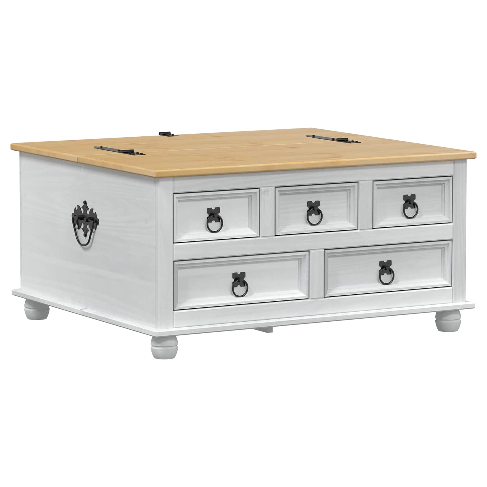 vidaXL Aufbewahrungsbox Weiß 90 x 78 x 45 cm Massives Kiefernholz