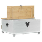 vidaXL Aufbewahrungsbox Weiß 90 x 78 x 45 cm Massives Kiefernholz