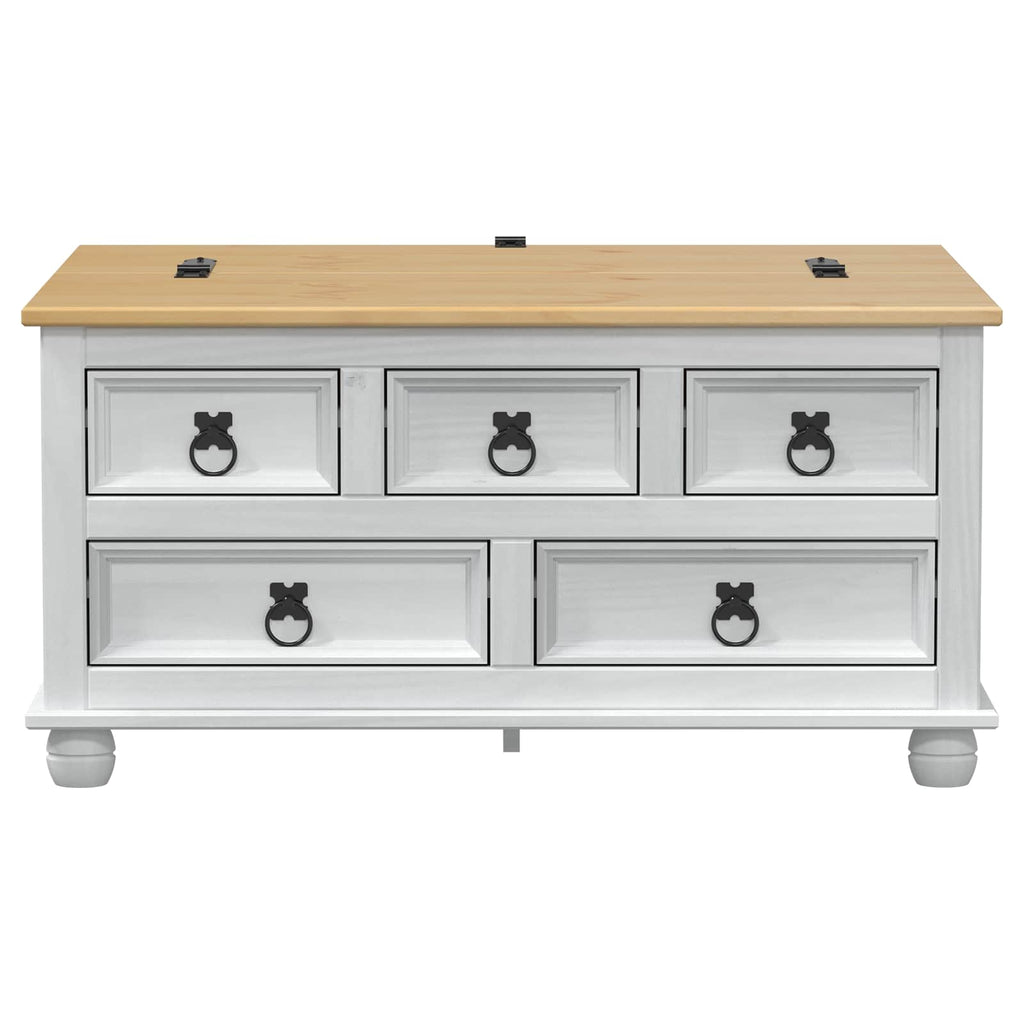 vidaXL Aufbewahrungsbox Weiß 90 x 78 x 45 cm Massives Kiefernholz