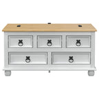 vidaXL Aufbewahrungsbox Weiß 90 x 78 x 45 cm Massives Kiefernholz