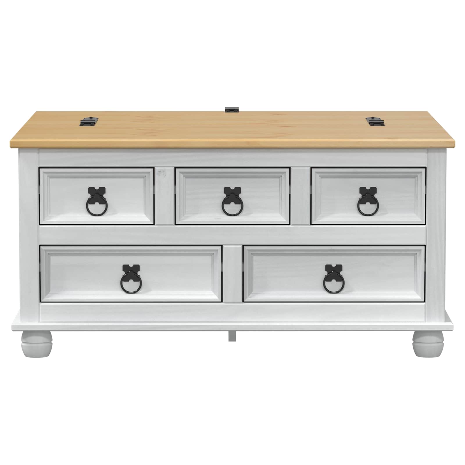 vidaXL Aufbewahrungsbox Weiß 90 x 78 x 45 cm Massives Kiefernholz