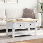 vidaXL Couchtisch Weiß 85 x 50 x 45 cm Massives Kiefernholz