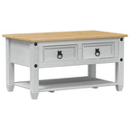 vidaXL Couchtisch Weiß 85 x 50 x 45 cm Massives Kiefernholz