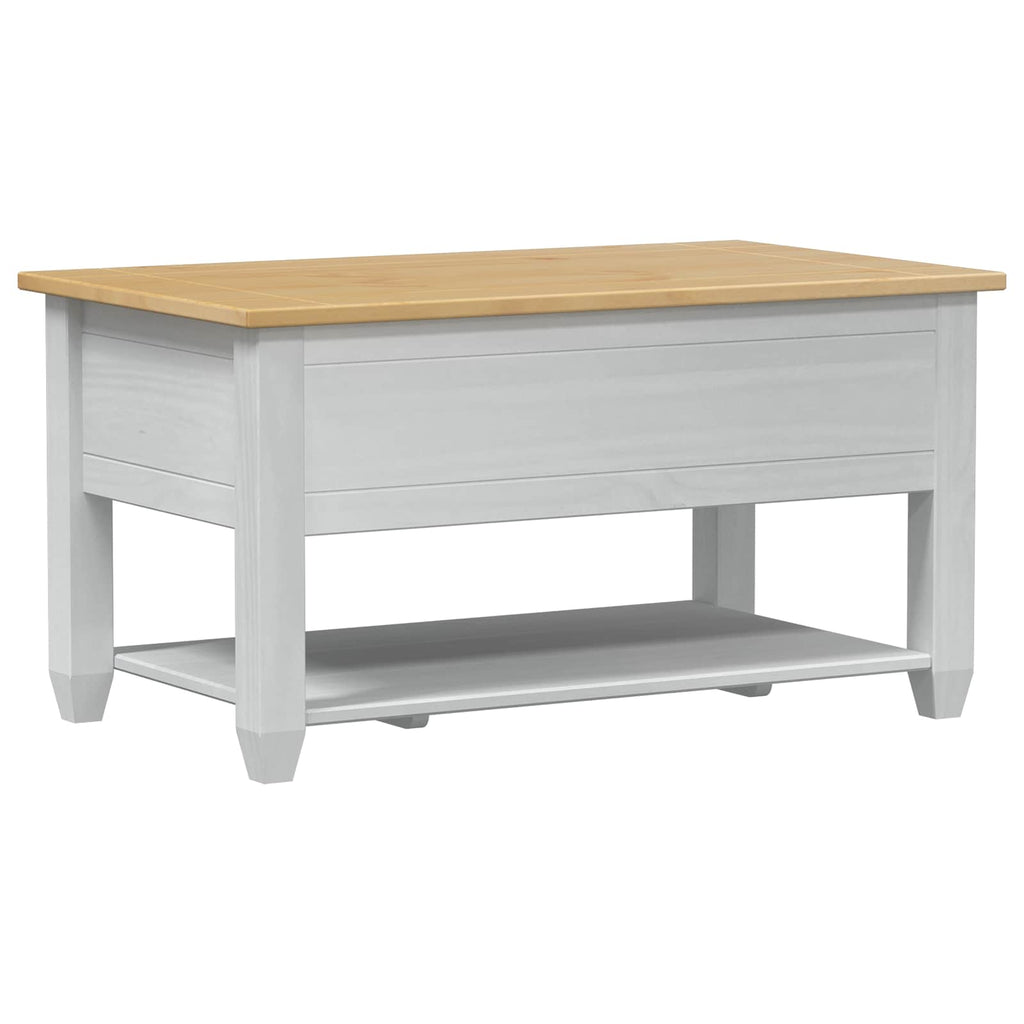 vidaXL Couchtisch Weiß 85 x 50 x 45 cm Massives Kiefernholz