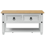 vidaXL Couchtisch Weiß 85 x 50 x 45 cm Massives Kiefernholz