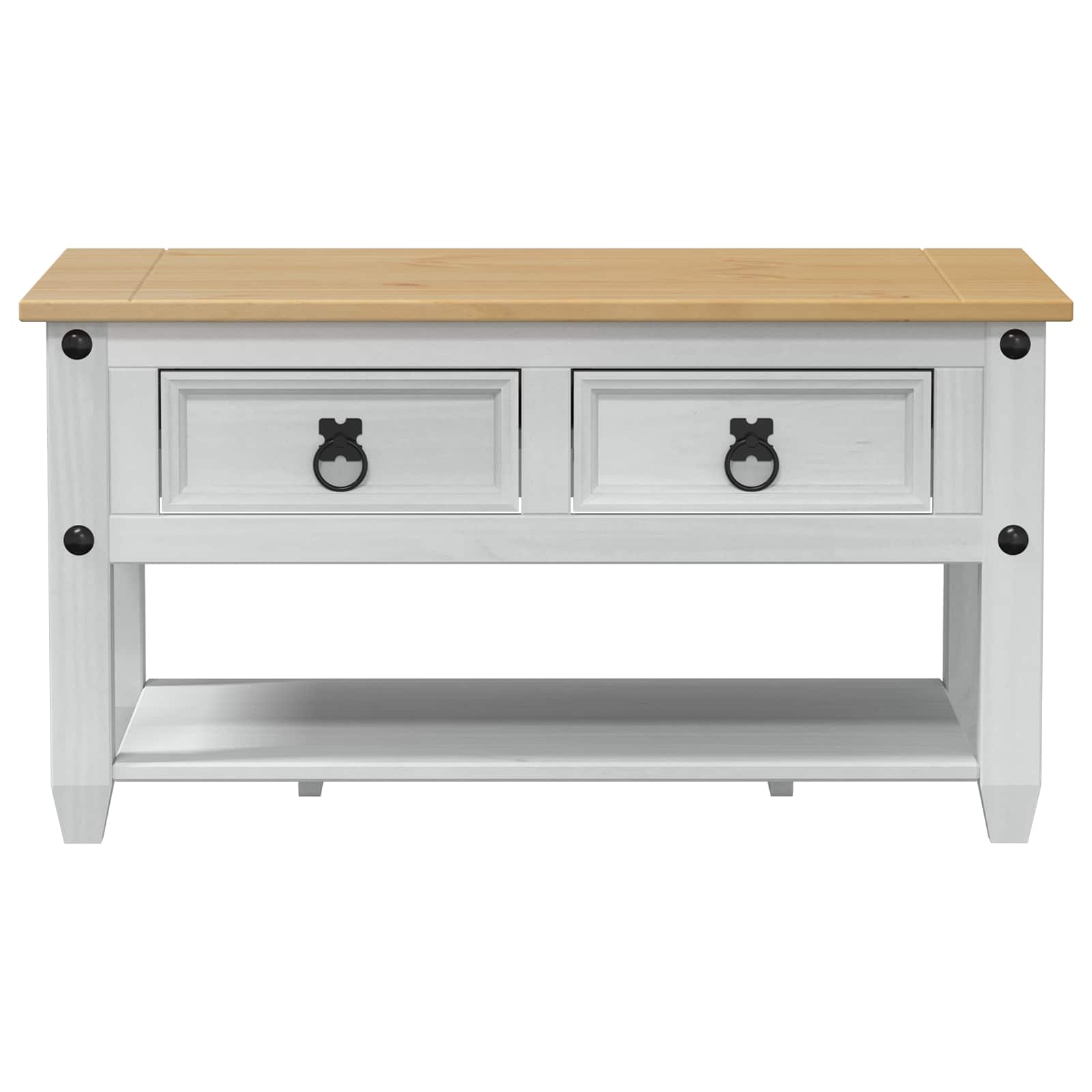 vidaXL Couchtisch Weiß 85 x 50 x 45 cm Massives Kiefernholz