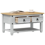 vidaXL Couchtisch Weiß 85 x 50 x 45 cm Massives Kiefernholz