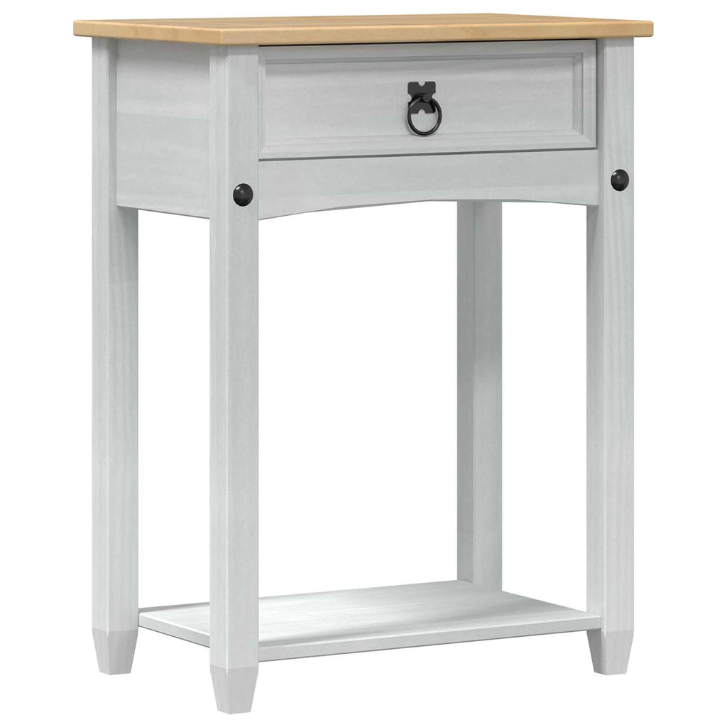 vidaXL Konsolentisch Weiß 55 x 35 x 73 cm Massives Kiefernholz