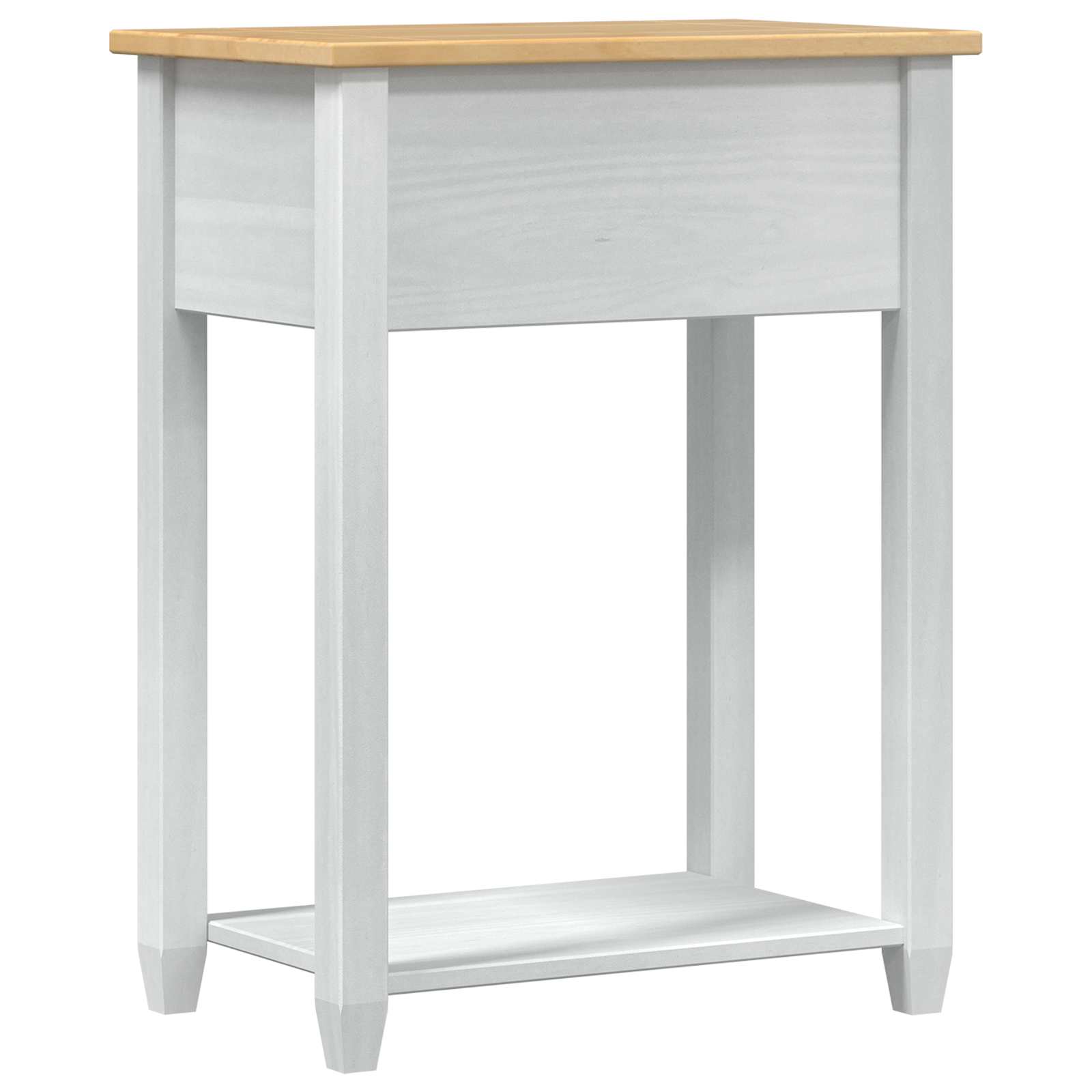 vidaXL Konsolentisch Weiß 55 x 35 x 73 cm Massives Kiefernholz