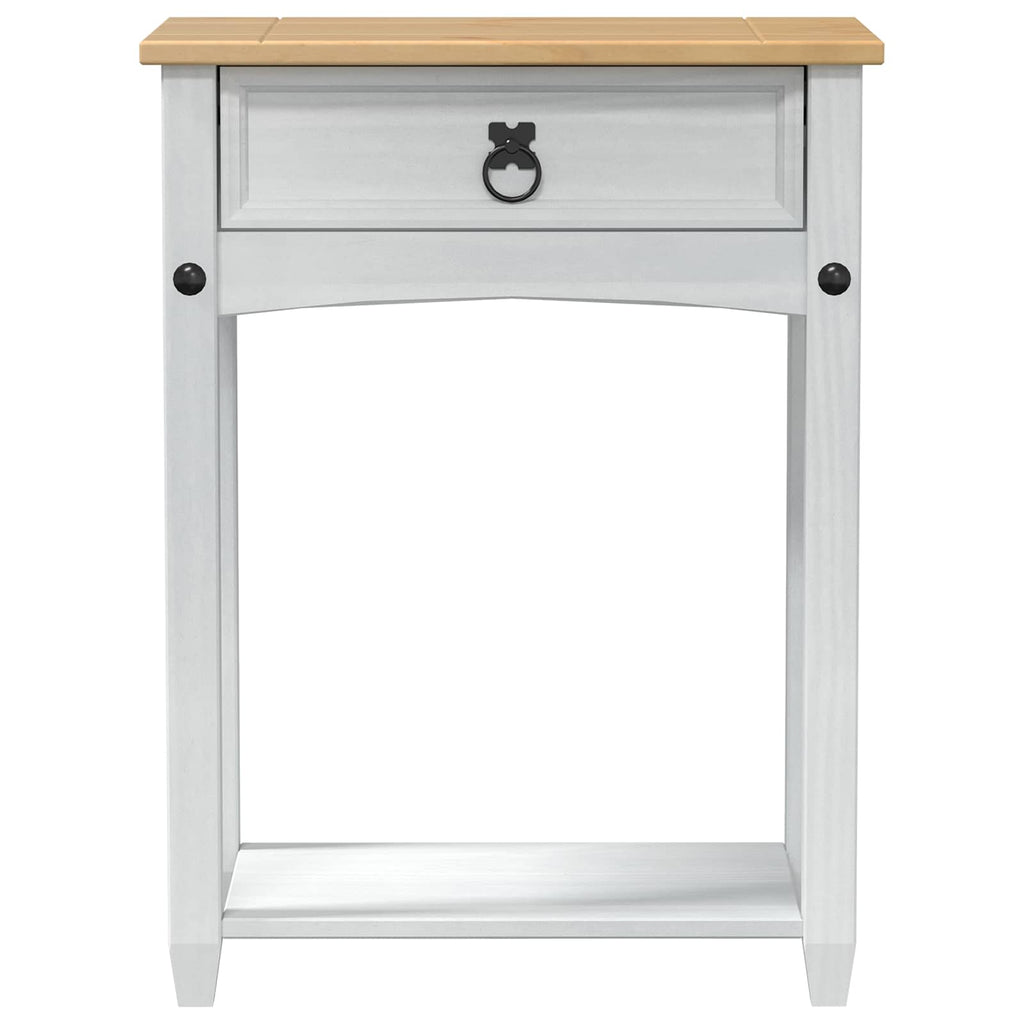 vidaXL Konsolentisch Weiß 55 x 35 x 73 cm Massives Kiefernholz