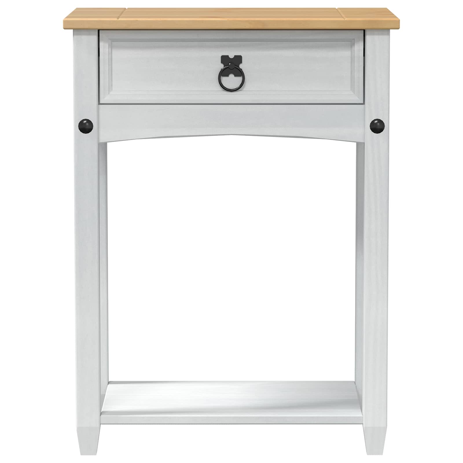 vidaXL Konsolentisch Weiß 55 x 35 x 73 cm Massives Kiefernholz