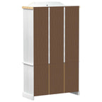 vidaXL Vitrine Weiß 103,5 x 42 x 180 cm Massives Kiefernholz