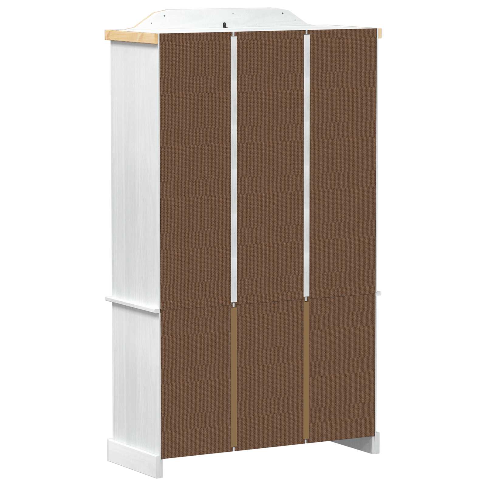 vidaXL Vitrine Weiß 103,5 x 42 x 180 cm Massives Kiefernholz