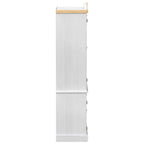 vidaXL Vitrine Weiß 103,5 x 42 x 180 cm Massives Kiefernholz
