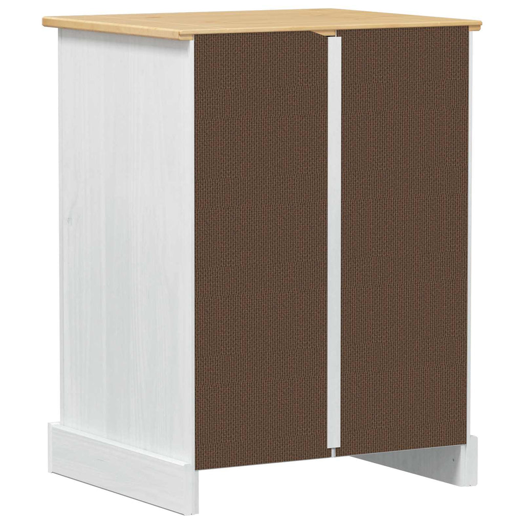 vidaXL HiFi-Schrank Weiß 60 x 50 x 82 cm Massives Kiefernholz
