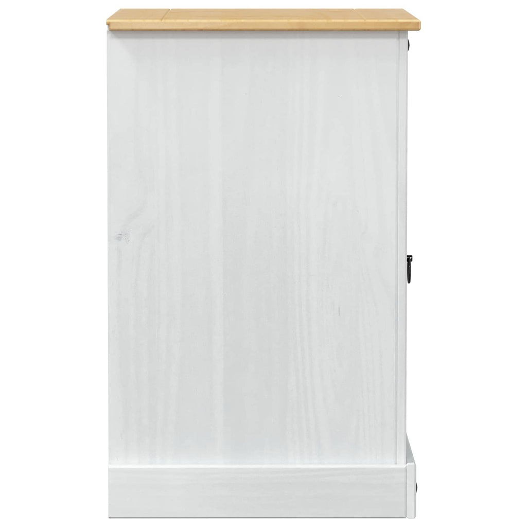 vidaXL HiFi-Schrank Weiß 60 x 50 x 82 cm Massives Kiefernholz